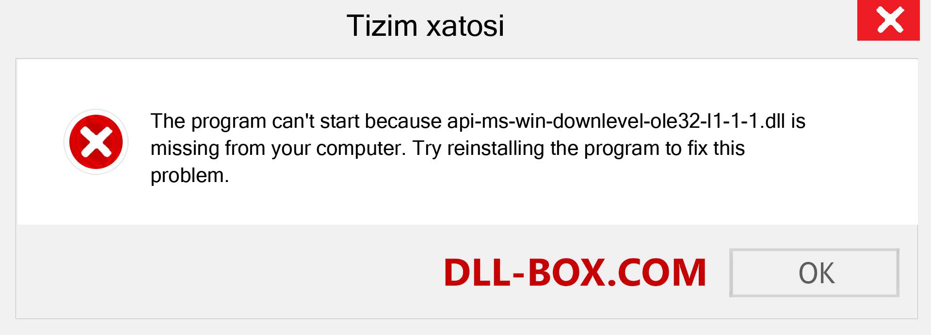 api-ms-win-downlevel-ole32-l1-1-1.dll fayli yo'qolganmi?. Windows 7, 8, 10 uchun yuklab olish - Windowsda api-ms-win-downlevel-ole32-l1-1-1 dll etishmayotgan xatoni tuzating, rasmlar, rasmlar